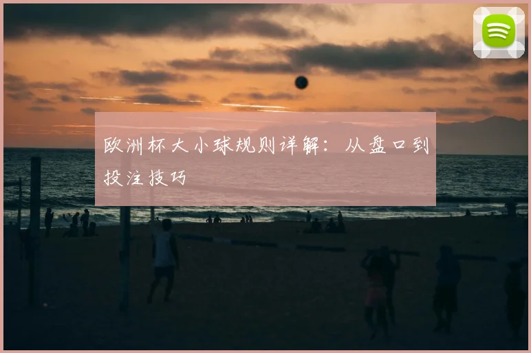 欧洲杯大小球规则详解：从盘口到投注技巧